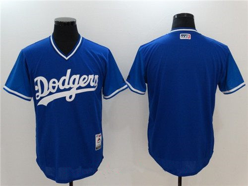 Men’s Los Angeles Dodgers Blank Majestic Royal 2017 Little League World Series Players Weekend Stitched Nickname Jersey