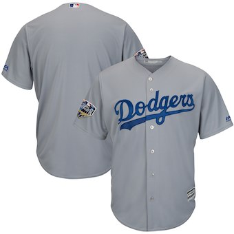 Men’s Los Angeles Dodgers Majestic Gray 2018 World Series Cool Base Team Jersey