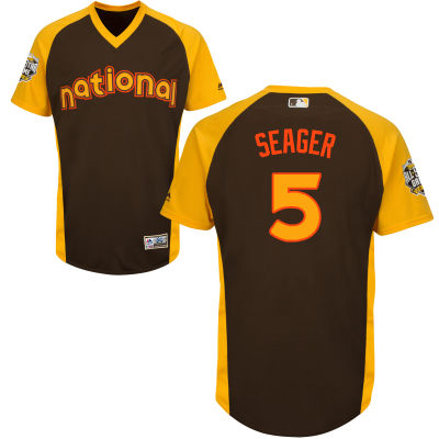 Men’s National League Los Angeles Dodgers #5 Corey Seager Brown 2016 MLB All-Star Cool Base Collection Jersey