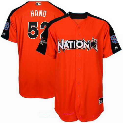 Men’s National League San Diego Padres #52 Brad Hand Majestic Orange 2017 MLB All-Star Game Home Run Derby Player Jersey