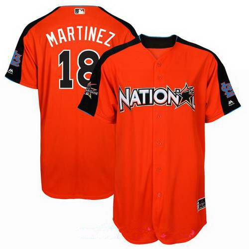 Men’s National League St. Louis Cardinals #18 Carlos Martinez Majestic Orange 2017 MLB All-Star Game Home Run Derby Player Jersey
