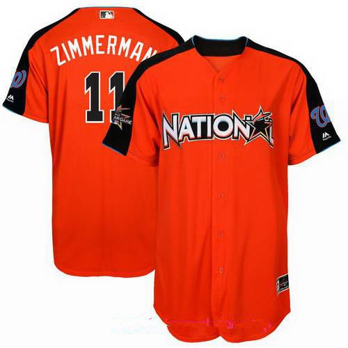 Men’s National League Washington Nationals #11 Ryan Zimmerman Majestic Orange 2017 MLB All-Star Game Home Run Derby Player Jersey