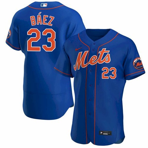 Men’s New York Mets #23 Javier Baez Royal Anthentic Nike Jersey