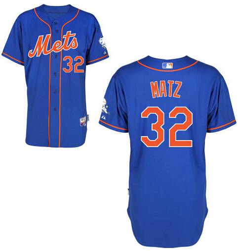Men’s New York Mets #32 Steven Matz Blue With Orange Jersey W2015 Mr. Met Patch