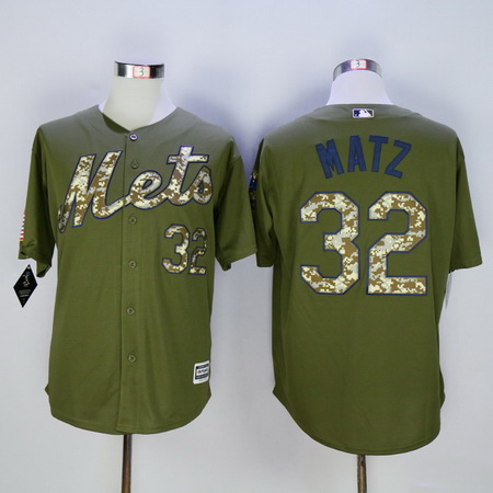 Men’s New York Mets #32 Steven Matz Green Salute to Service Cool Base Baseball Jersey