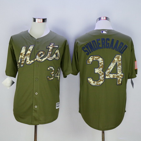 Men’s New York Mets #34 Noah Syndergaard Green Salute to Service Cool Base Baseball Jersey