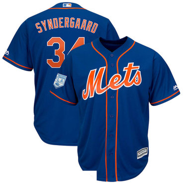 Men’s New York Mets 34 Noah Syndergaard Royal 2019 Spring Training Cool Base Jersey