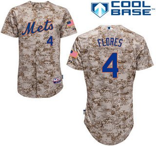 Men’s New York Mets #4 Wilmer Flores Alternate Camo MLB Cool Base Jersey