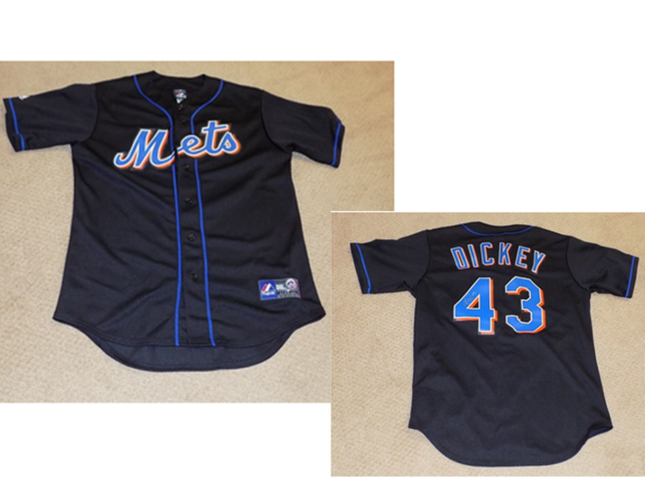 Men’s New York Mets #43 R.A.Dickey Majestic alternative black authentic game jersey
