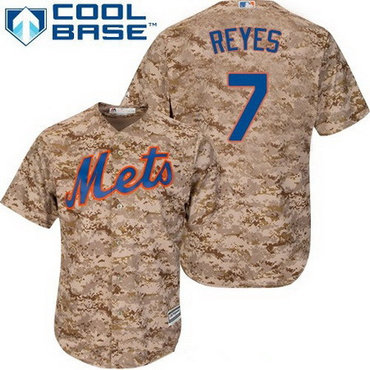 Men’s New York Mets #7 Jose Reyes Camo Alternate Stitched MLB Majestic Cool Base Jersey