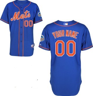 Men’s New York Mets Customized 2012 Blue Jersey