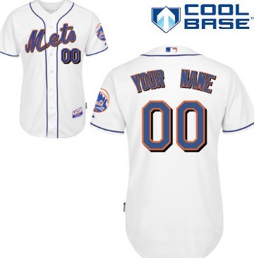 Men’s New York Mets Customized White Jersey