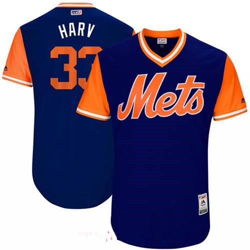 Men’s New York Mets Matt Harvey Harv Majestic Royal 2017 Little League World Series Players Weekend Stitched Nickname Jersey