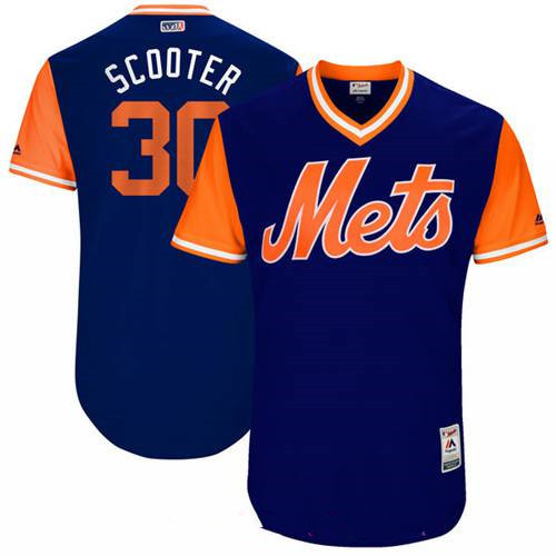 Men’s New York Mets Michael Conforto Scooter Majestic Royal 2017 Little League World Series Players Weekend Stitched Nickname Jersey