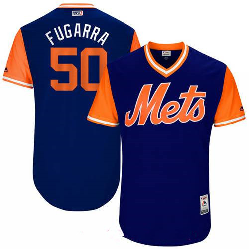Men’s New York Mets Rafael Montero Fugarra Majestic Royal 2017 Little League World Series Players Weekend Stitched Nickname Jersey