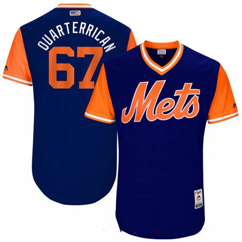 Men’s New York Mets Seth Lugo Quarterrican Majestic Royal 2017 Little League World Series Players Weekend Stitched Nickname Jersey