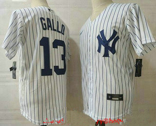 Men’s New York Yankees #13 Joey Gallo White Stitched MLB Cool Base Nike Jersey
