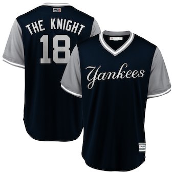 Men’s New York Yankees 18 Didi Gregorius The Knight Majestic Navy 2018 Players’ Weekend Cool Base Jersey