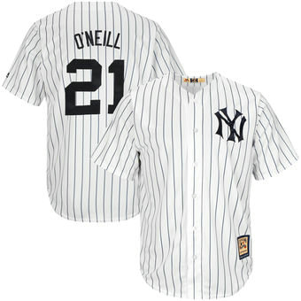 Men’s New York Yankees 21 Paul ONeill Majestic White Home Cool Base Cooperstown Collection Player Jersey