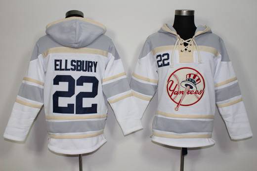Men’s New York Yankees #22 Jacoby Ellsbury White Home MLB Hoodie
