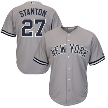 Men’s New York Yankees #27 Giancarlo Stanton Grey New Cool Base Stitched MLB Jersey