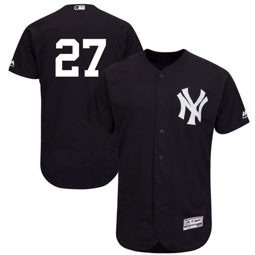 Men’s New York Yankees #27 Giancarlo Stanton Navy Blue Flexbase Authentic Collection Stitched MLB Jersey
