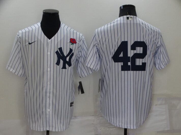 Men’s New York Yankees #42 Mariano Rivera White No Name Stitched Rose Nike Cool Base Throwback Jersey