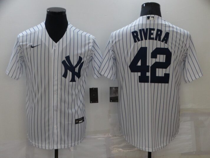 Men’s New York Yankees #42 Mariano Rivera White Stitched MLB Cool Base Nike Jersey