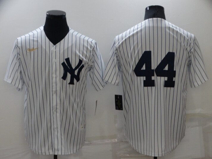 Men’s New York Yankees #44 Reggie Jackson No Name White Throwback Stitched MLB Cool Base Nike Jersey