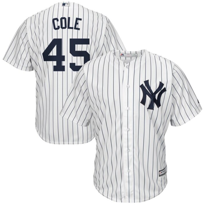 Men’s New York Yankees #45 Gerrit Cole Majestic Home White Home Official Cool Base Player Jersey