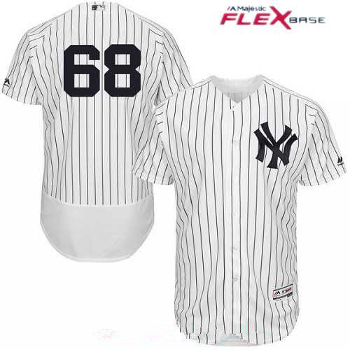 Men’s New York Yankees #68 Dellin Betances White Home Stitched MLB Majestic Flex Base Jersey