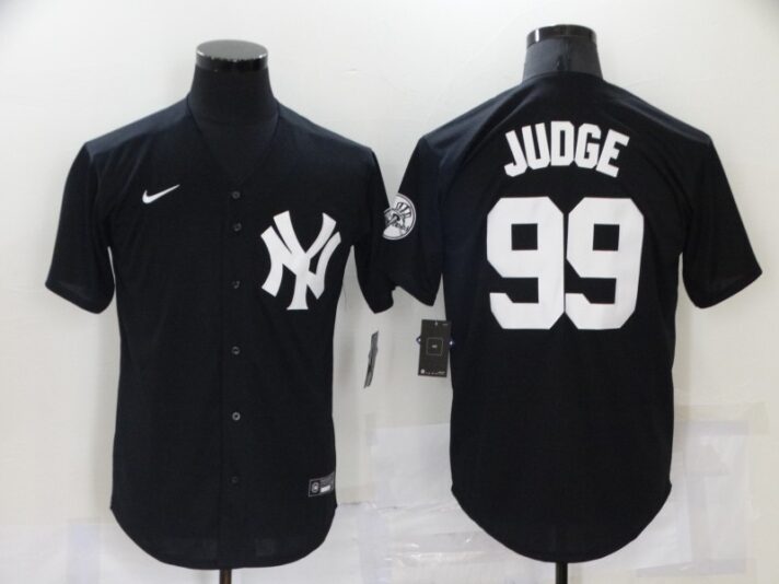 Men’s New York Yankees #99 Aaron Judge Black Stitched MLB Nike Cool Base Throwback Jersey