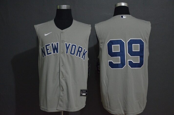 Men’s New York Yankees #99 Aaron Judge Grey 2020 Cool and Refreshing Sleeveless Fan Stitched MLB Nike Jersey