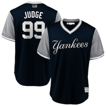 Men’s New York Yankees 99 Aaron Judge Judge Majestic Navy 2018 Players’ Weekend Cool Base Jersey