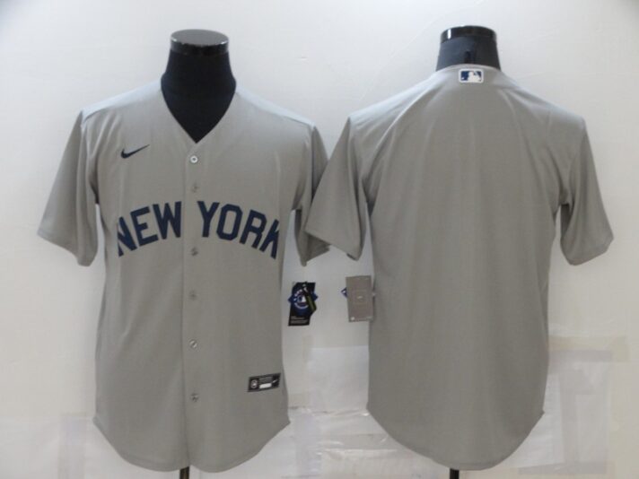 Men’s New York Yankees Blank 2021 Grey Field of Dreams Cool Base Stitched Baseball Jersey