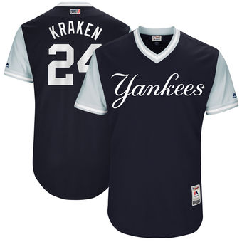 Men’s New York Yankees Gary Sanchez Kraken Majestic Navy 2017 Players Weekend Authentic Jersey