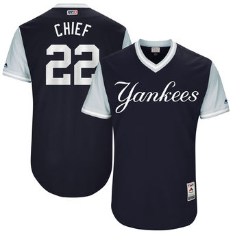 Men’s New York Yankees Jacoby Ellsbury Chief Majestic Navy 2017 Players Weekend Authentic Jersey