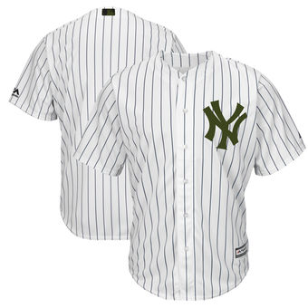 Men’s New York Yankees Majestic White 2018 Memorial Day Cool Base Team Custom Jersey