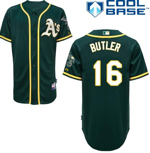 Men’s Oakland Athletics #16 Billy Butler Green Cool Base Baseball Jersey