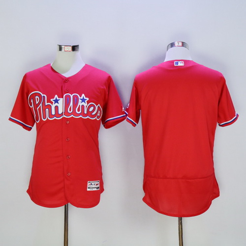 Men’s Philadelphia Phillies Blank Red 2016 Flexbase Majestic Baseball Jersey