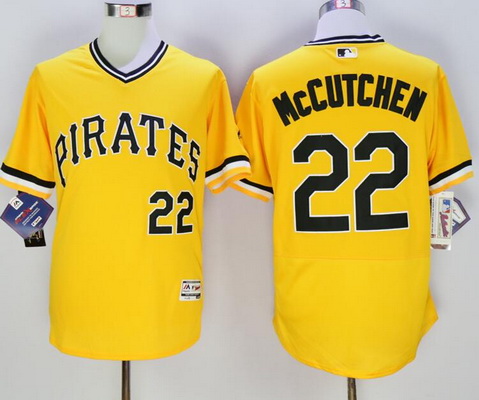 Men’s Pittsburgh Pirates #22 Andrew McCutchen Yellow Flexbase 2016 MLB Player Jersey
