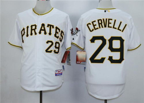 Men’s Pittsburgh Pirates #29 Francisco Cervelli White Cool Base Jersey