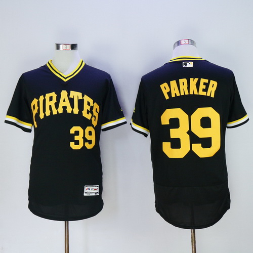 Men’s Pittsburgh Pirates #39 Dave Parker Retired Black Pullover 2016 Flexbase Majestic Baseball Jersey