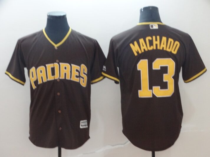Men’s San Diego Padres 13 Manny Machado Brown Cool Base Jersey