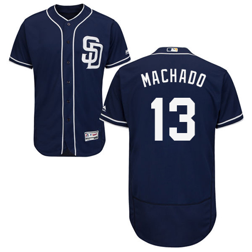 Men’s San Diego Padres #13 Manny Machado Navy Blue Flexbase Authentic Collection Stitched Baseball Jersey