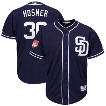 Men’s San Diego Padres 30 Eric Hosmer Majestic Navy 2019 Spring Training Cool Base Player Jersey