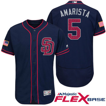 Men’s San Diego Padres #5 Alexi Amarista Navy Blue Stars & Stripes Fashion Independence Day Stitched MLB Majestic Flex Base Jersey