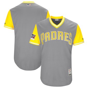 Men’s San Diego Padres Blank Majestic Gray 2018 Players’ Weekend Authentic Team Jersey