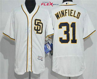 Men’s San Diego Padres Retired Player #31 Dave Winfield Home White 2016 Flexbase Majestic Baseball Jersey