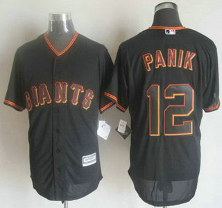 Men’s San Francisco Giants #12 Joe Panik Alternate Black 2015 MLB Cool Base Jersey